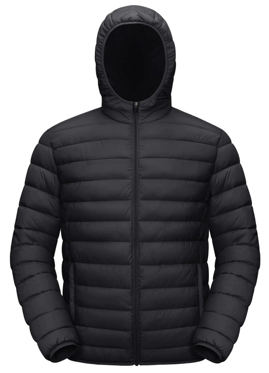 TACVASEN Mens Water-Repellent Jacket Lightweight Jacket Packable Jacket Puffer Jacket Hooded Down Jacket Windbreaker Jacket Quilted Jacket
